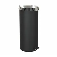 frost - pedal bin 550 - poubelle à pédale/poubelles - noir/couvercle poli/h 53.9cm/ø 23cm/if design award 2018