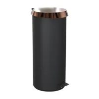 frost - pedal bin 550 - poubelle à pédale/poubelles - noir/couvercle cuivre/h 53.9cm/ø 23cm/if design award 2018