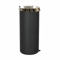 frost - pedal bin 550 - poubelle à pédale/poubelles - noir/couvercle or/h 53.9cm/ø 23cm/if design award 2018