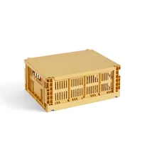 hay - couvercle colour crate m - jaune doré/revêtu par poudre/lxpxh 34,5x26,5x1,5cm