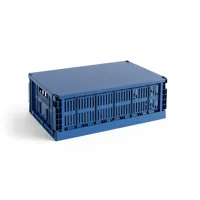 hay - couvercle colour crate l - bleu foncé/revêtu par poudre/lxpxh 53x34,5x1,5cm