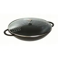 wok en fonte 37cm, staub noir - staub