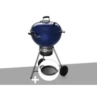 barbecue à charbon weber master-touch gbs c-5750 57 cm deep ocean blue avec plancha