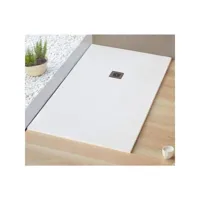 receveur de douche 80 x 150 cm extra plat logic surface ardoisée, rectangulaire blanc 1801_1