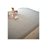 tapis de salon - lombok silver - ganse lin marron taupe - 200 x 290 cm