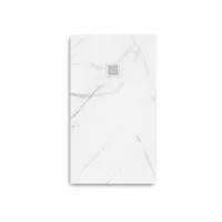 receveur de douche en résine extra plat à poser 90x90cm - marble blanc - origine