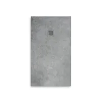 receveur de douche en résine extra plat à poser 100x180cm - ciment - origine