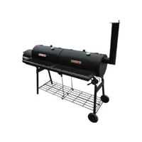 vidaxl barbecue américain smoker fumoir double compartiment grill 40254