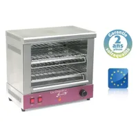 toaster professionnel - 355 x 250 x 80 mm - 2 étages - sofraca -  - acier inoxydable 355x250x80mm