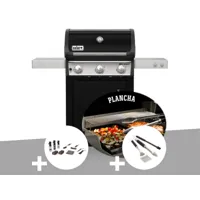 barbecue à gaz weber spirit e-315 mix gril et plancha + kit de nettoyage + kit 3 ustensiles