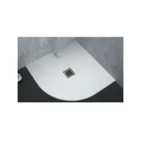 receveur de douche 90 x 90 cm extra plat logic surface ardoisée, semi-circulaire blanc 1801_1