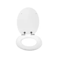 abattant de toilette en mdf softclose.couvercle de wc charnière inoxydable.37.8x43.8cm blanc