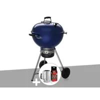 barbecue à charbon weber master-touch gbs c-5750 57 cm deep ocean blue avec kit d'allumage