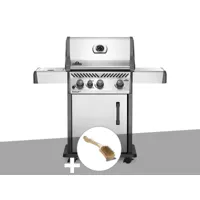 barbecue à gaz napoleon rogue xt 425 gris + brosse à grill