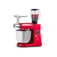 robot de cuisine multifonction - klarstein renata rossa - 3-en-1 - 2000 w - blender - rouge