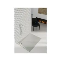 receveur de douche en acrylique - gris ciment - structure en pierre - rectangulaire - 120 x 90 - cres schedpol