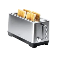 grill pain cecotec big toast extra double acier, 2 fentes extra larges, 1600 w, 6 niveaux de puissance bb-v1705168