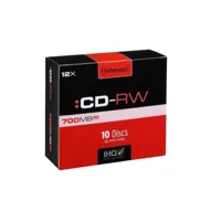 pack de 10 cd-rw 700mb/80min 12x speed intenso (slim case)