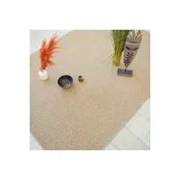 tapis tissé plat natté - sumatra naturel - galon synthétique beige - 200 x 290 cm
