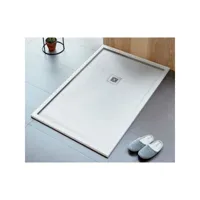 receveur de douche 100 x 180 cm extra plat logic encadre surface ardoisée, rectangulaire blanc 1801_1