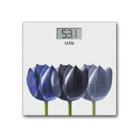 balance électronique blanche à fleurs bleues max. 180kg.