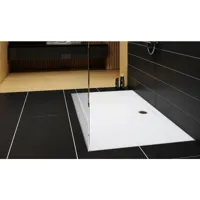 receveur de douche en acrylique blanc - rectangulaire - 100 x 70 - elit schedpol