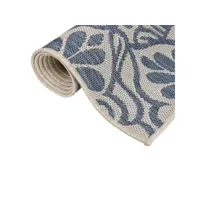 vidaxl tapis à tissage plat d'extérieur 100x200 cm motif bleu