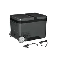 outsunny glacière-congélateur portable à compression 2 compartiments -22°c - 10°c 35l prise alume-cigare + adaptateur inclus gris noir