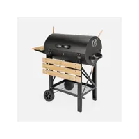 barbecue américain charbon de bois - serge noir - smoker américain avec aérateurs. récupérateur de cendres. fumoir