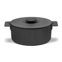 serax - surface marmite en fonte avec couvercle, 3 litres, noir