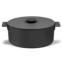 serax - surface marmite en fonte avec couvercle, 5,5 litres, noir