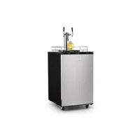 accessoire de cuisine klarstein big spender double tireuse à bière mobile & réfrigérateur pour fût -1 à 3°c - 50l max. - gris