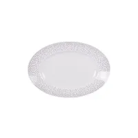 plat / moule table passion plat ovale eole 35 cm gris - - blanc - porcelaine
