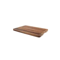 planche à découper t&g planche à pain 36x25x2 cm en acacia - woodware - marron - bois
