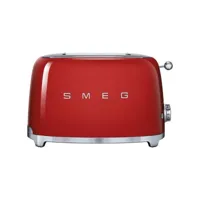 smeg toaster 2 tranches rouge - années 50 - tsf01rdeu