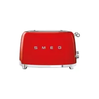 smeg toaster 4 tranches rouge années 50 - tsf03rdeu
