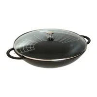 staub wok avec couvercle en verre ø37 cm 5,7 l noir