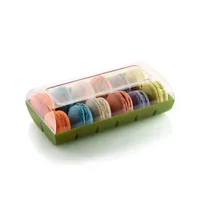 lunch box plastique pour 12 macarons silikomart macadò 10x18,5x5,5 mm